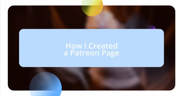 How I Created a Patreon Page