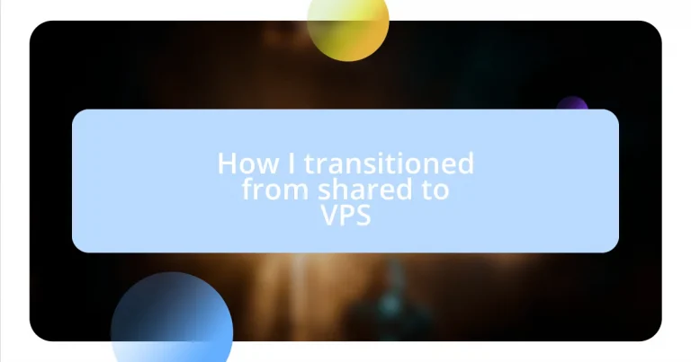 How I transitioned from shared to VPS