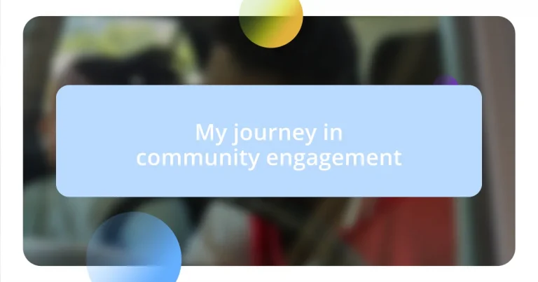 My journey in community engagement