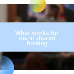 What works for me in shared hosting